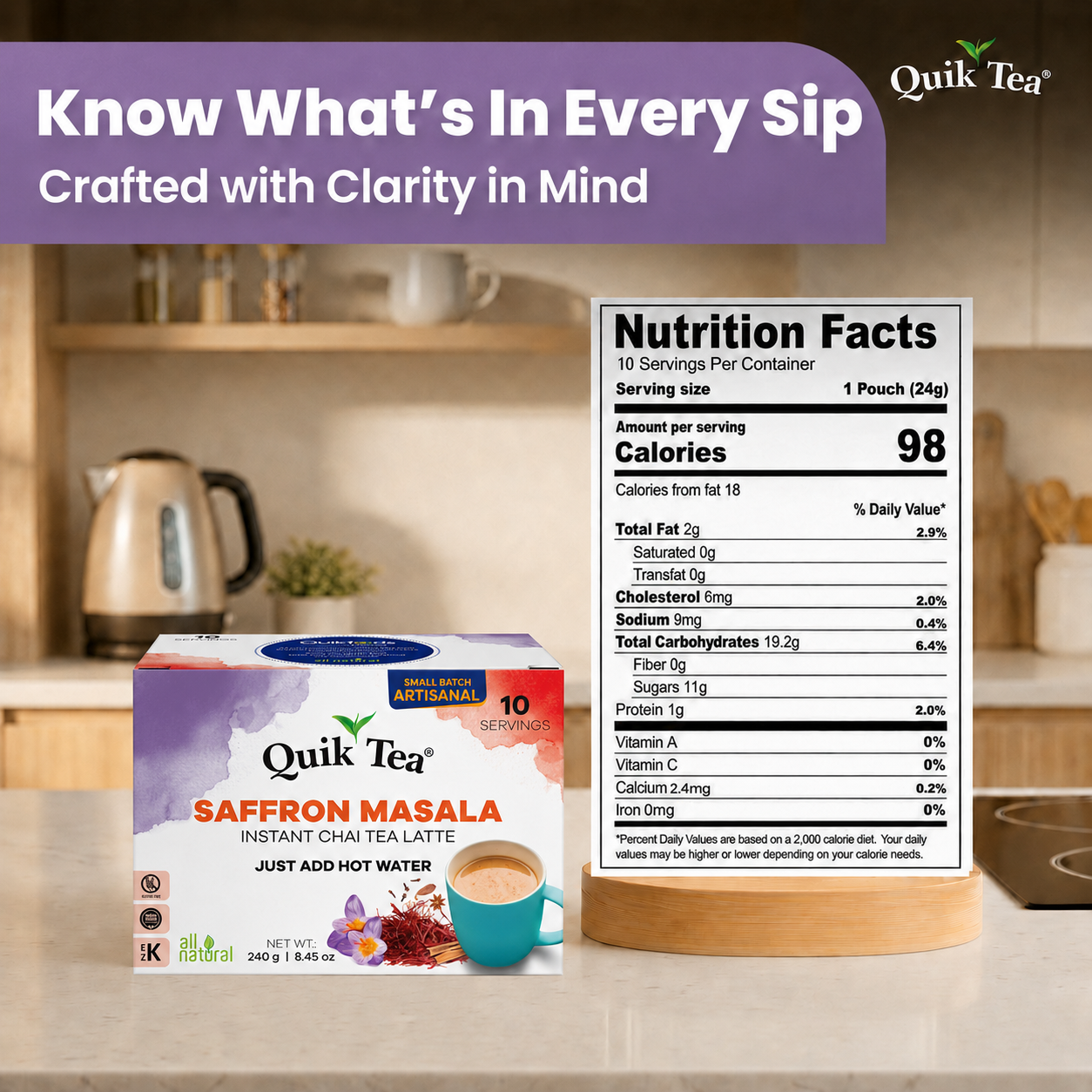 Saffron Masala Chai Tea Latte - 10 Count