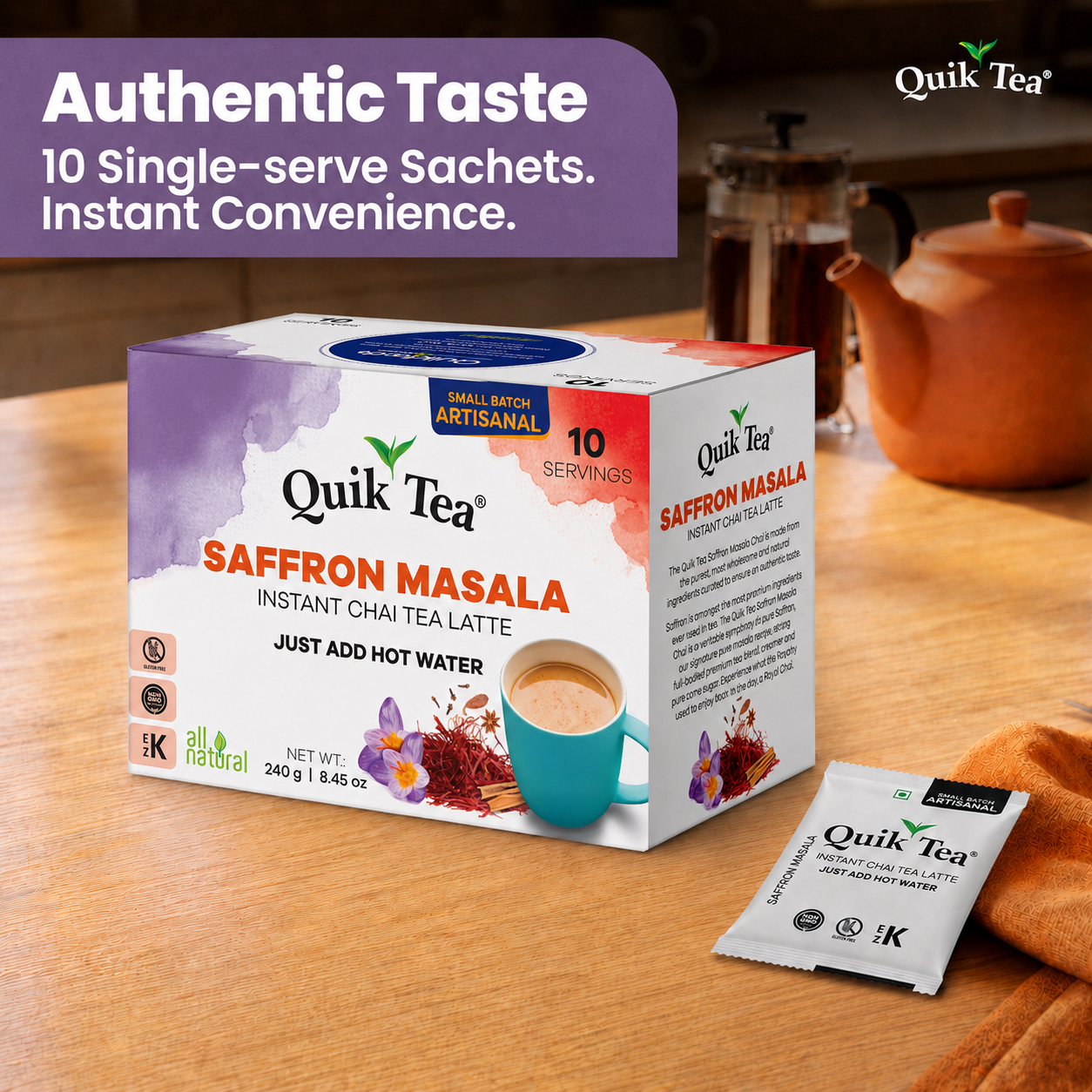 Saffron Masala Chai Tea Latte - 10 Count