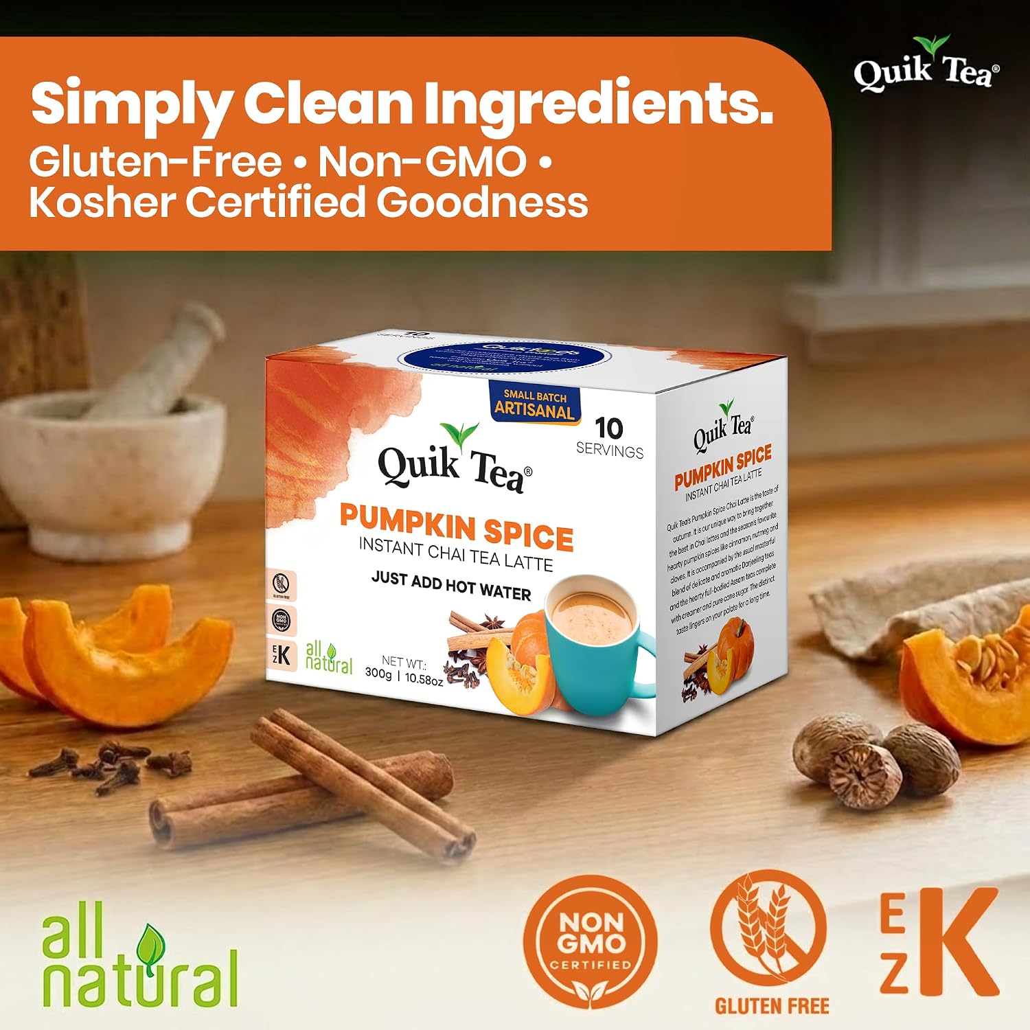 Quik Tea Pumpkin Chai Tea Latte - 10 Count